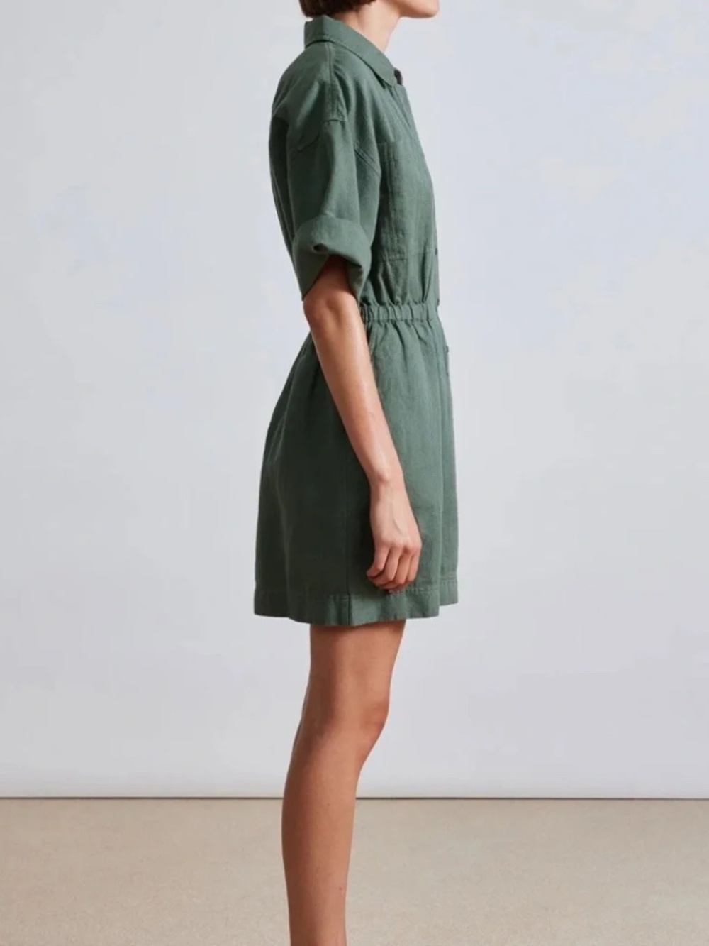 Apiece Apart Palmera Dress, Green, Size Small - Picture 3 of 5